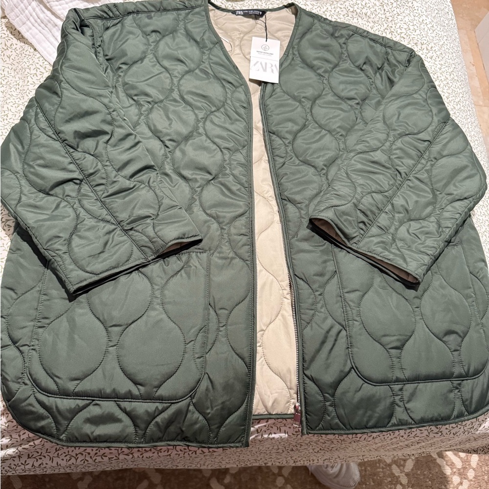 Zara quilted water repellant puffer jacket NWT m/l